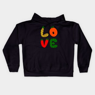 Love alphabet fruit Kids Hoodie